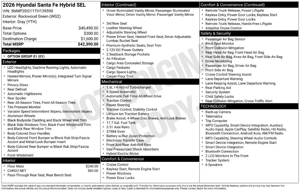 New 2026 Hyundai Santa Fe SEL AWD/4WD image 5