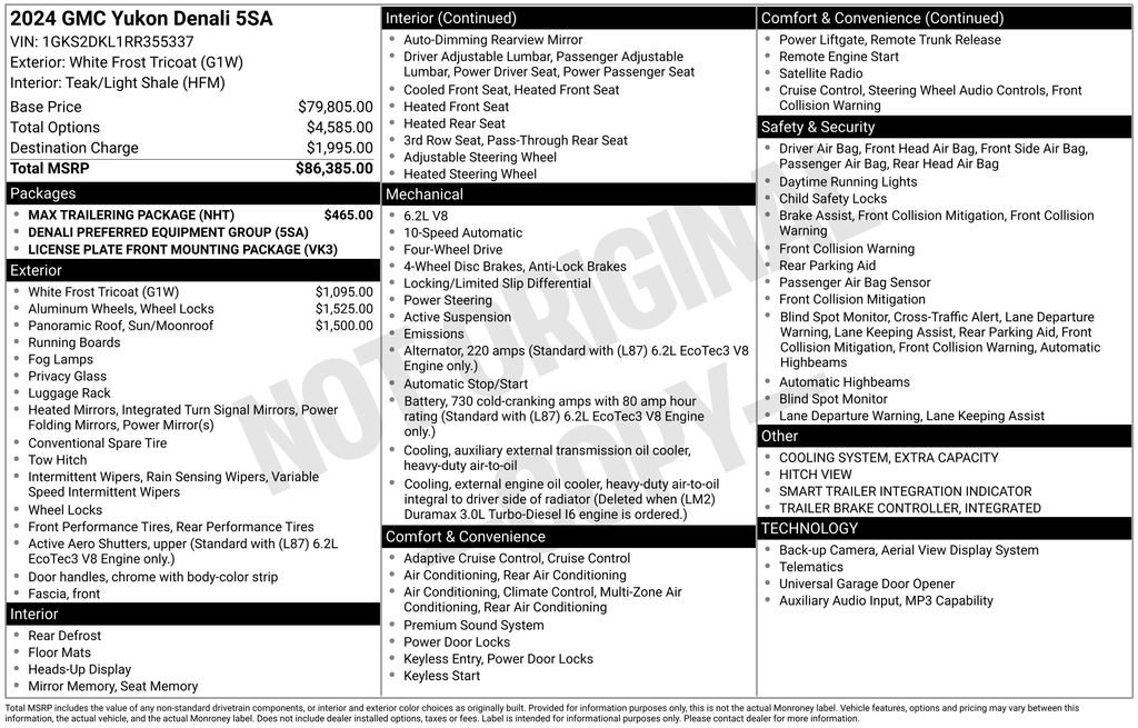 Used 2024 GMC Yukon Denali w/ Max Trailering Package AWD/4WD image 19