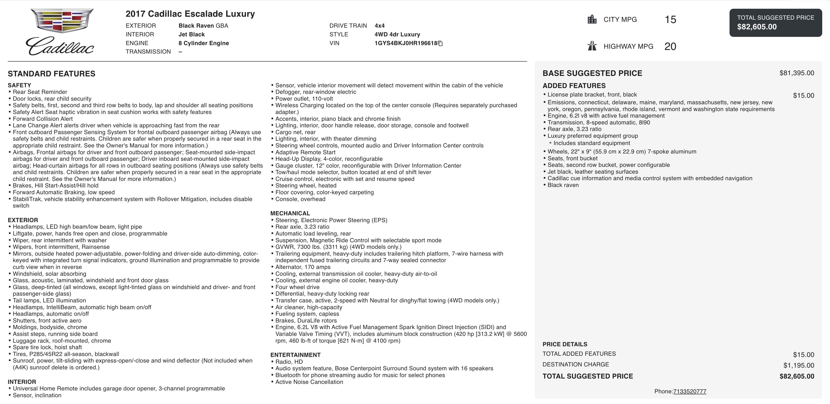 Used 2017 Cadillac Escalade Luxury image 2