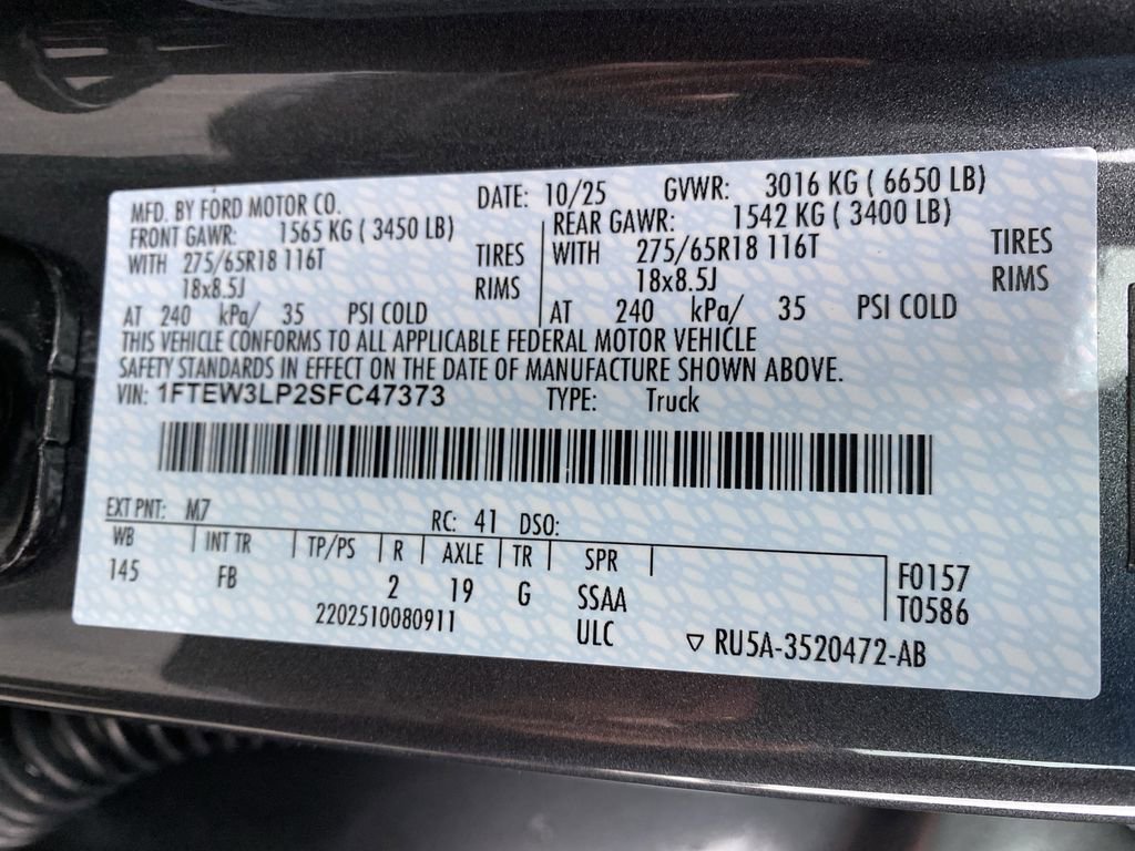 New 2025 Ford F150 XLT w/ Equipment Group 301A Standard image 47