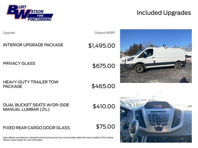 Used 2015 Ford Transit 250 148 Low Roof w/ Interior Upgrade Package image 3