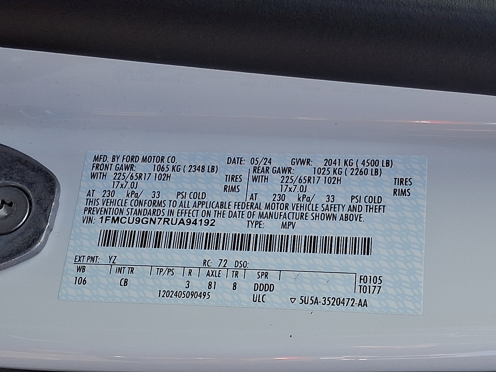Certified 2024 Ford Escape Active AWD/4WD image 27
