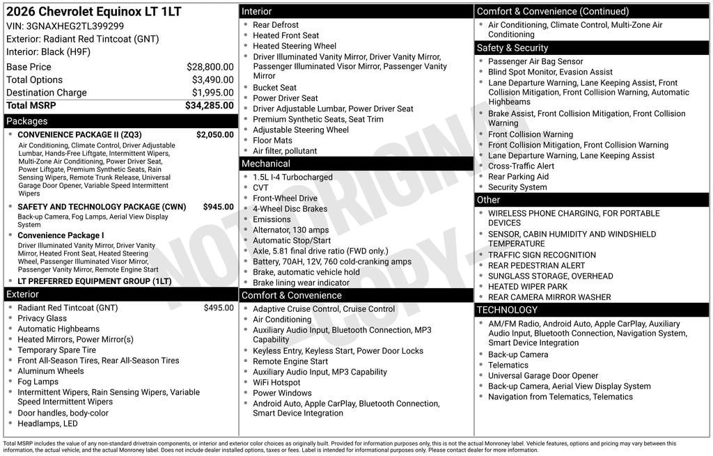 New 2026 Chevrolet Equinox LT w/ Convenience Package II FWD image 11