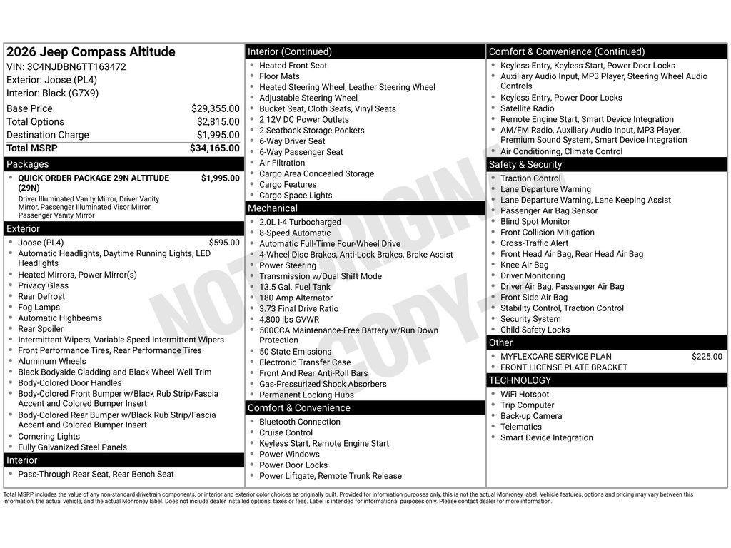 New 2026 Jeep Compass Latitude AWD/4WD image 24