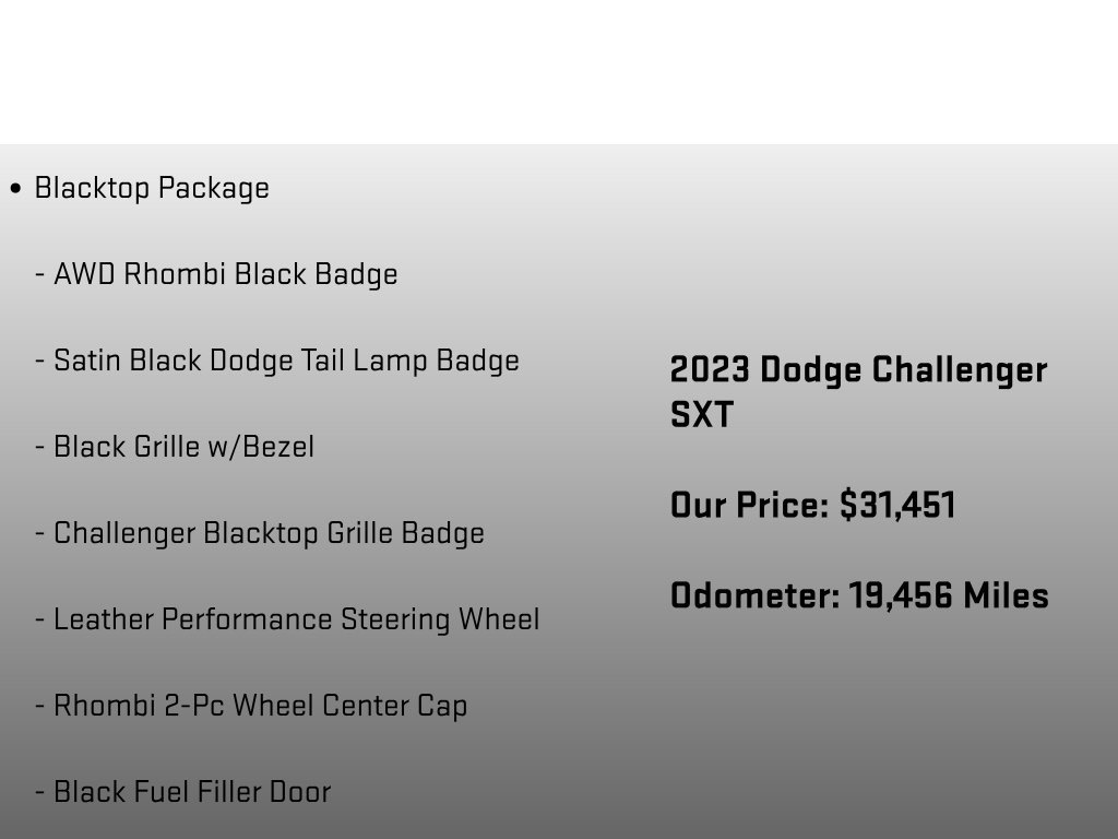 Used 2023 Dodge Challenger SXT w/ Blacktop Package AWD/4WD image 12