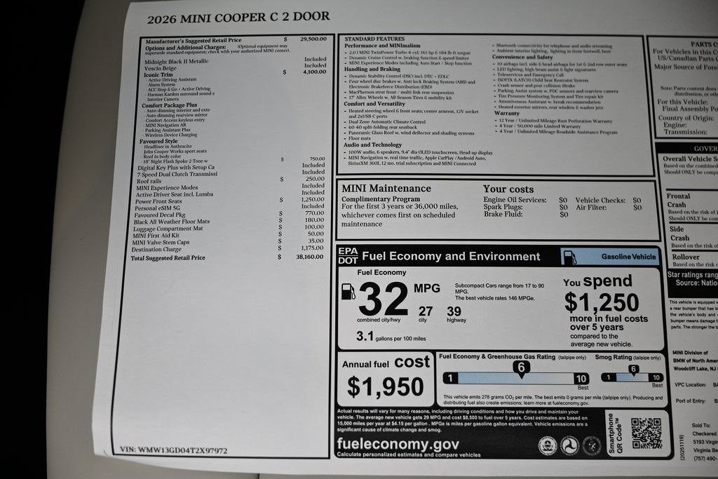 New 2026 MINI Cooper 2-Door Hardtop FWD image 39