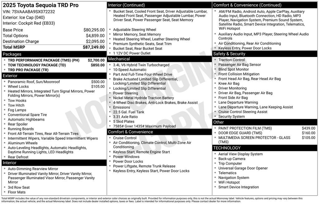 Used 2025 Toyota Sequoia TRD Pro w/ TRD Performance Package (TMS) AWD/4WD image 28