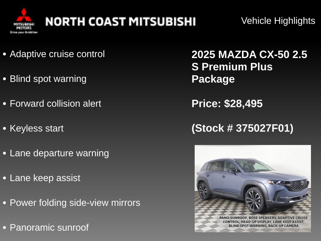 Used 2025 MAZDA CX-50 AWD 2.5 S w/ Premium Plus Pkg image 2