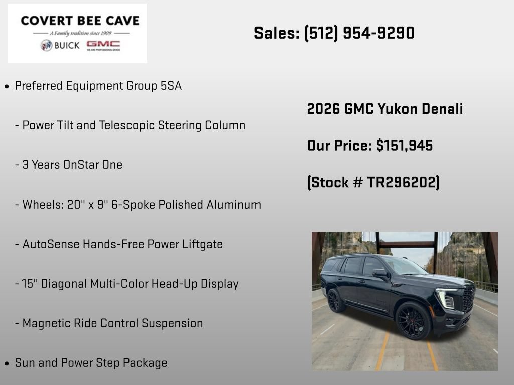 New 2026 GMC Yukon Denali w/ Sun & Power Step Package AWD/4WD image 12