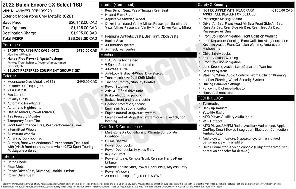 Used 2023 Buick Encore GX Select w/ Sport Touring Package AWD/4WD image 20