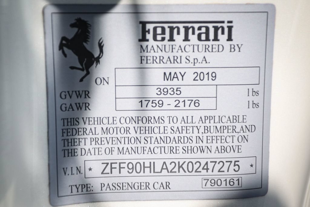 Certified 2019 Ferrari 488 Pista Coupe RWD image 62