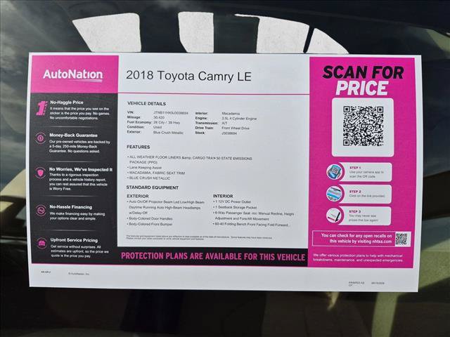 Used 2018 Toyota Camry LE FWD image 30