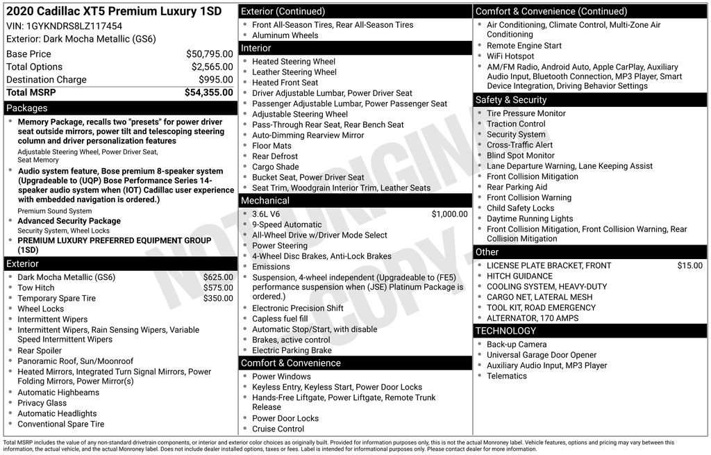 Used 2020 Cadillac XT5 Premium Luxury image 43