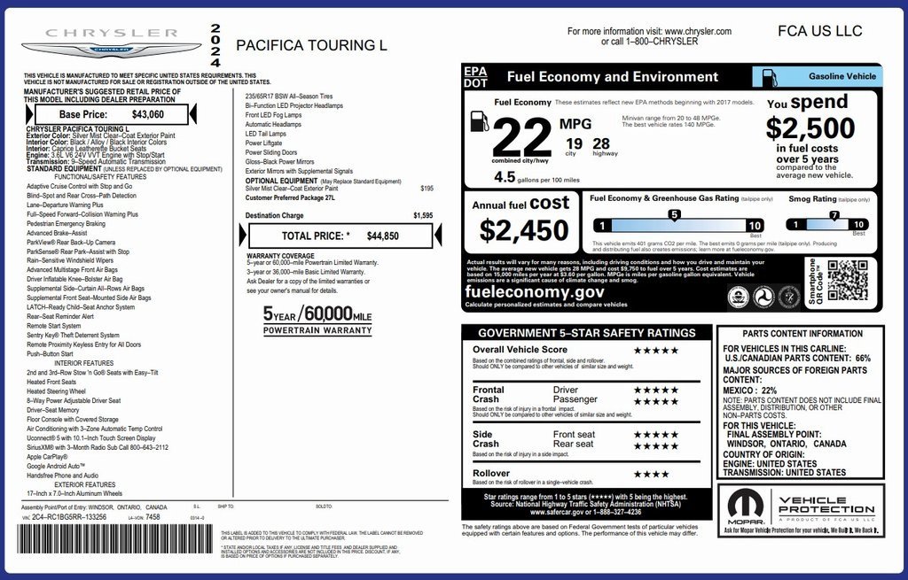 Used 2024 Chrysler Pacifica Touring-L image 35