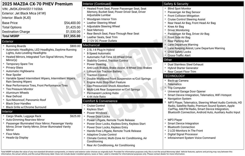 Certified 2025 MAZDA CX-70 Plug-In Hybrid w/ Premium Pkg AWD/4WD image 3