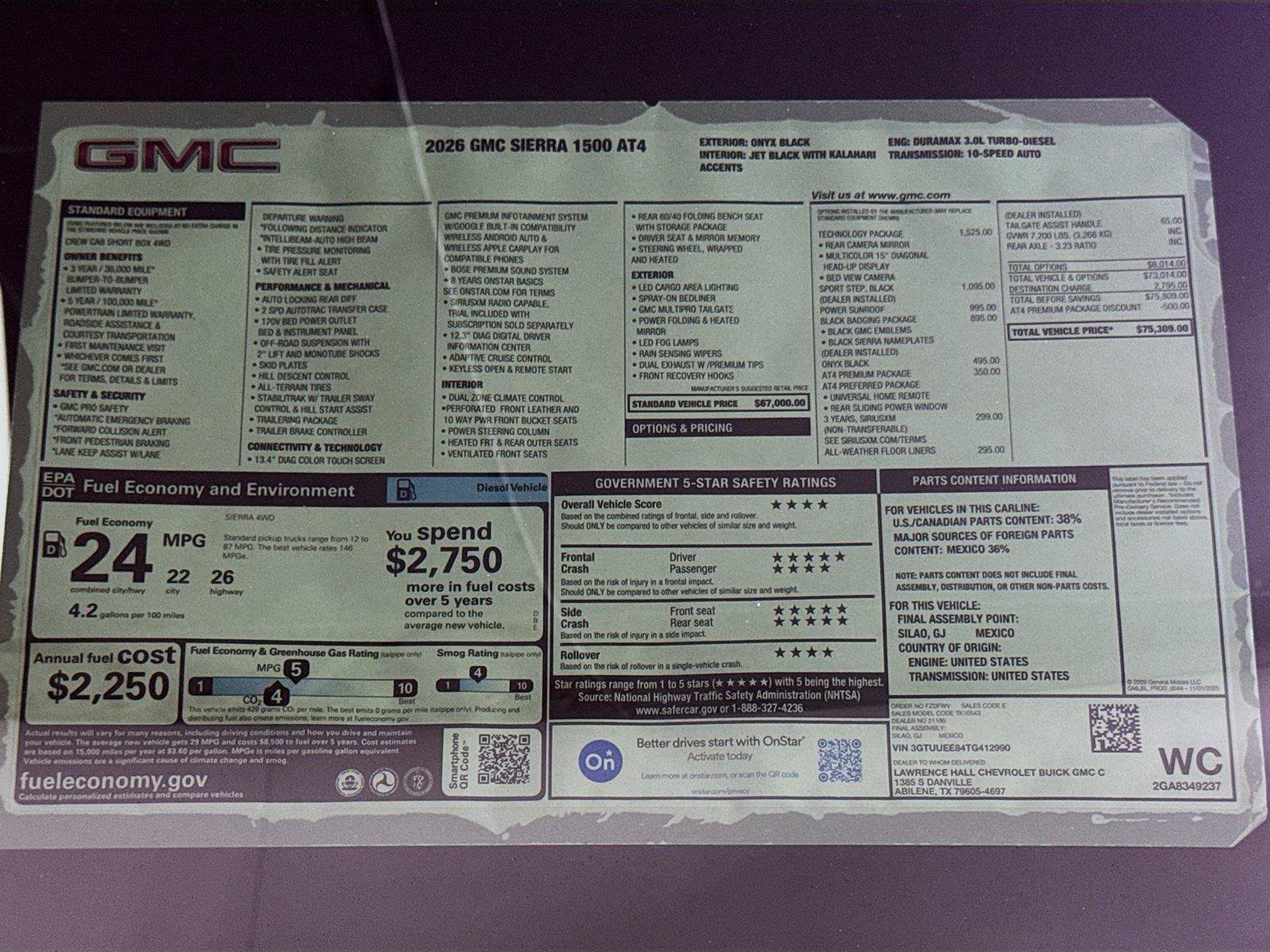 New 2026 GMC Sierra 1500 AT4 w/ AT4 Premium Package AWD/4WD image 20