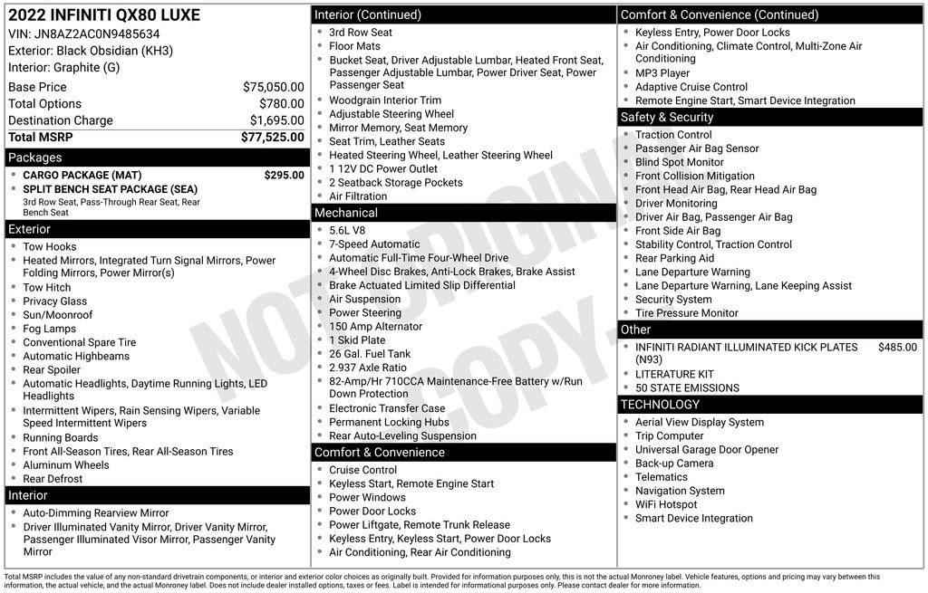 Used 2022 INFINITI QX80 Luxe w/ Cargo Package image 11