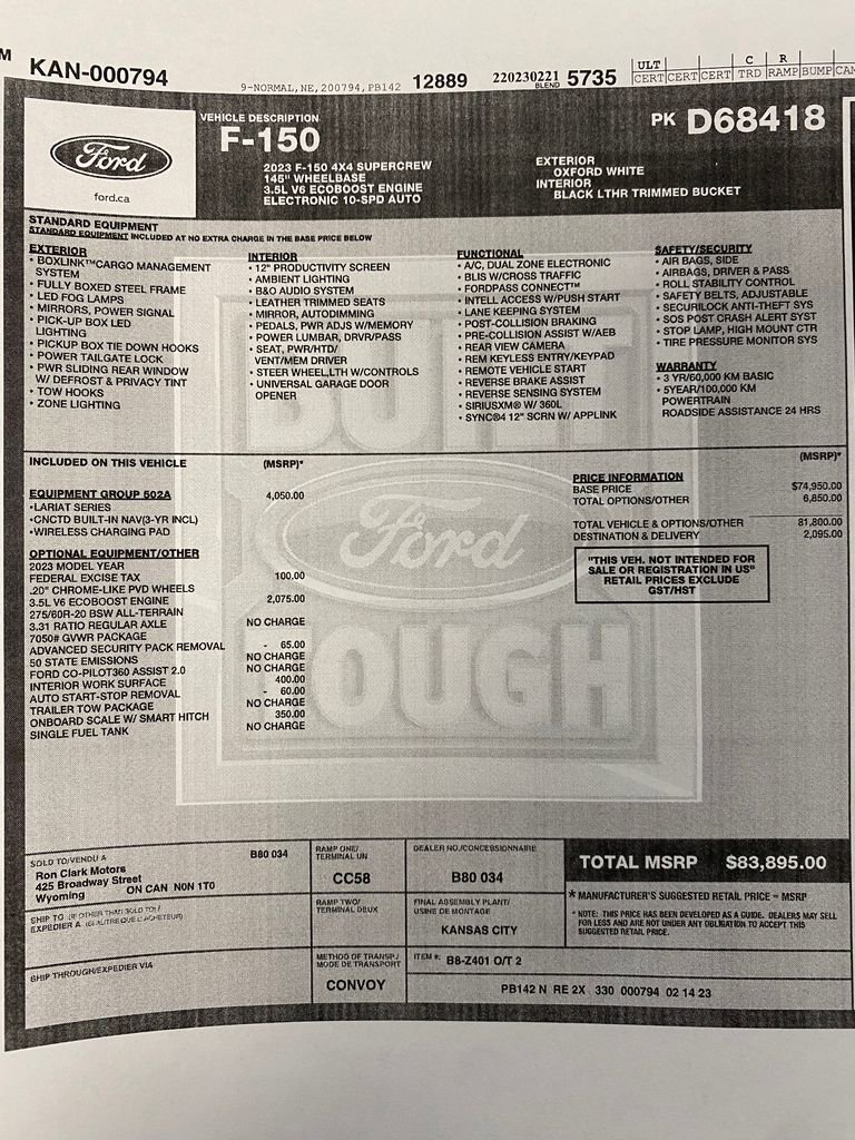 Used 2023 Ford F150 Lariat w/ Equipment Group 502A High image 36