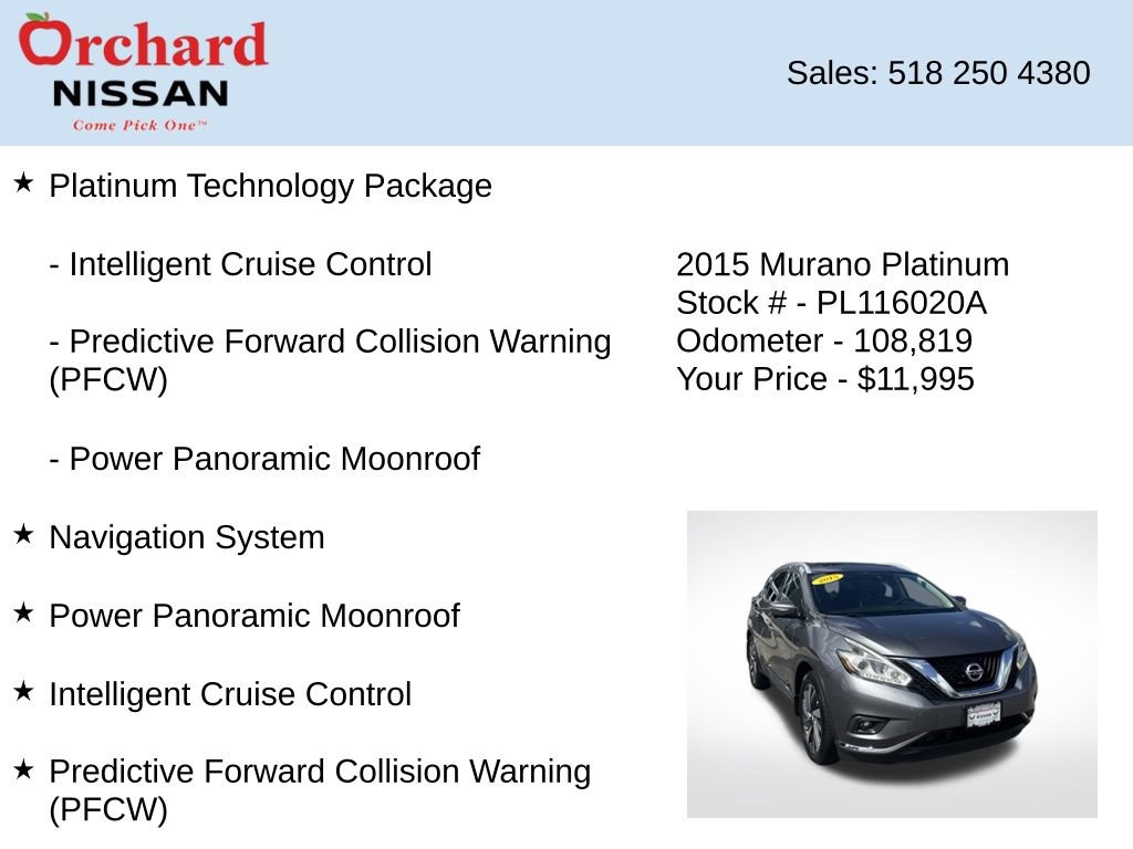 Used 2015 Nissan Murano Platinum w/ Platinum Technology Package AWD/4WD image 7