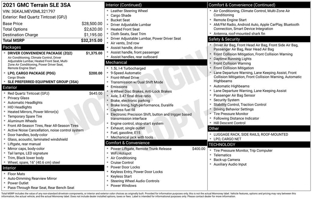 Certified 2021 GMC Terrain SLE w/ Driver Convenience Package FWD image 23