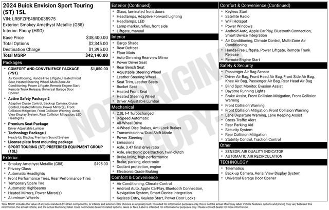 Certified 2024 Buick Envision Sport Touring AWD/4WD image 6