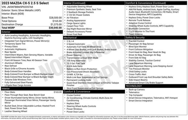 Used 2023 MAZDA CX-5 AWD 2.5 S w/ Select Package image 28