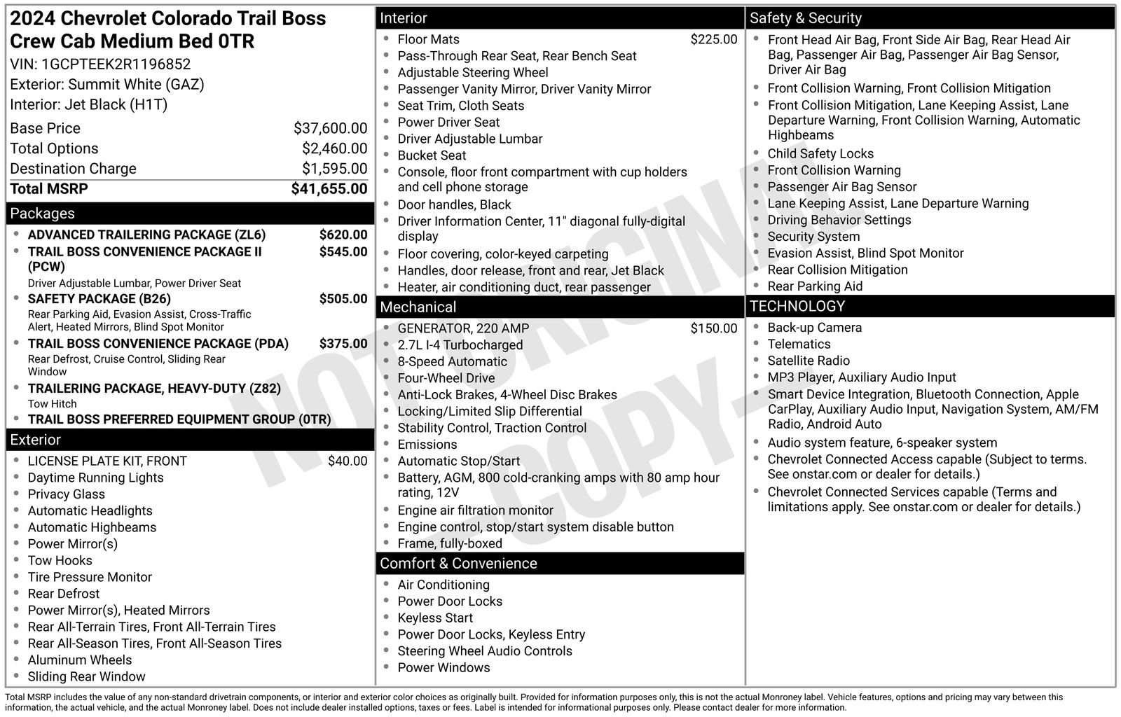 Used 2024 Chevrolet Colorado Trail Boss w/ Advanced Trailering Package AWD/4WD image 15