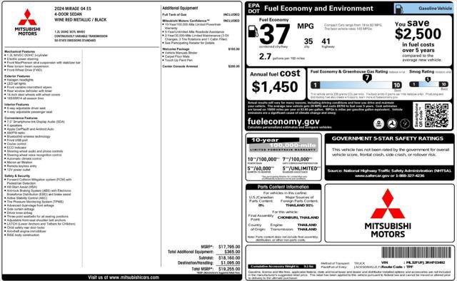 Used 2024 Mitsubishi Mirage G4 LE FWD image 4
