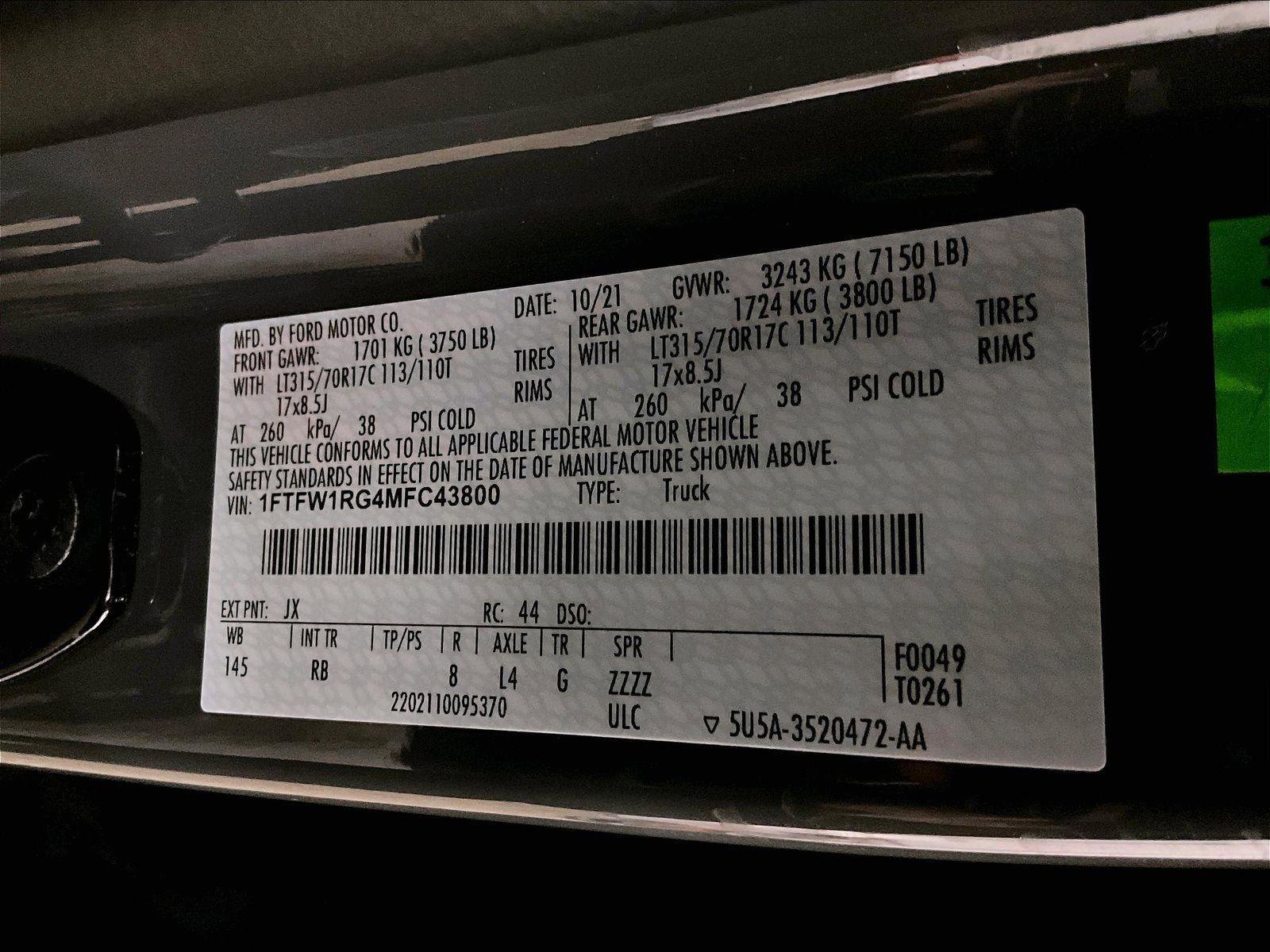 Used 2021 Ford F150 Raptor w/ Equipment Group 801A High image 34