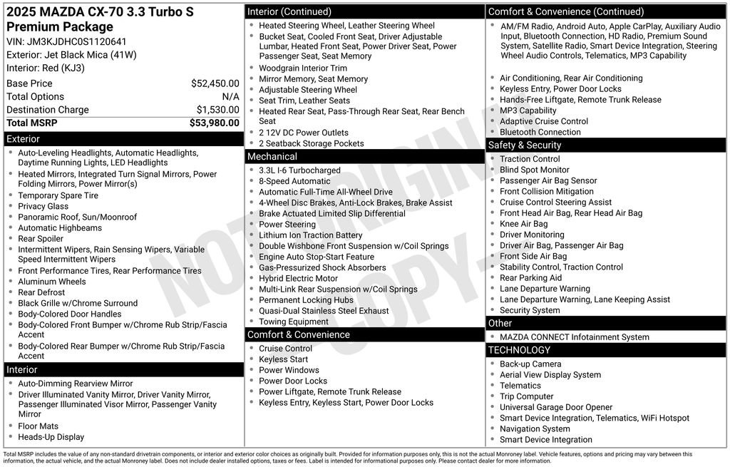 Used 2025 MAZDA CX-70 3.3 Turbo S w/ Premium Package AWD/4WD image 5