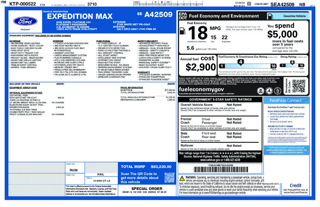 Used 2025 Ford Expedition Max Platinum w/ Driver's Package AWD/4WD image 32
