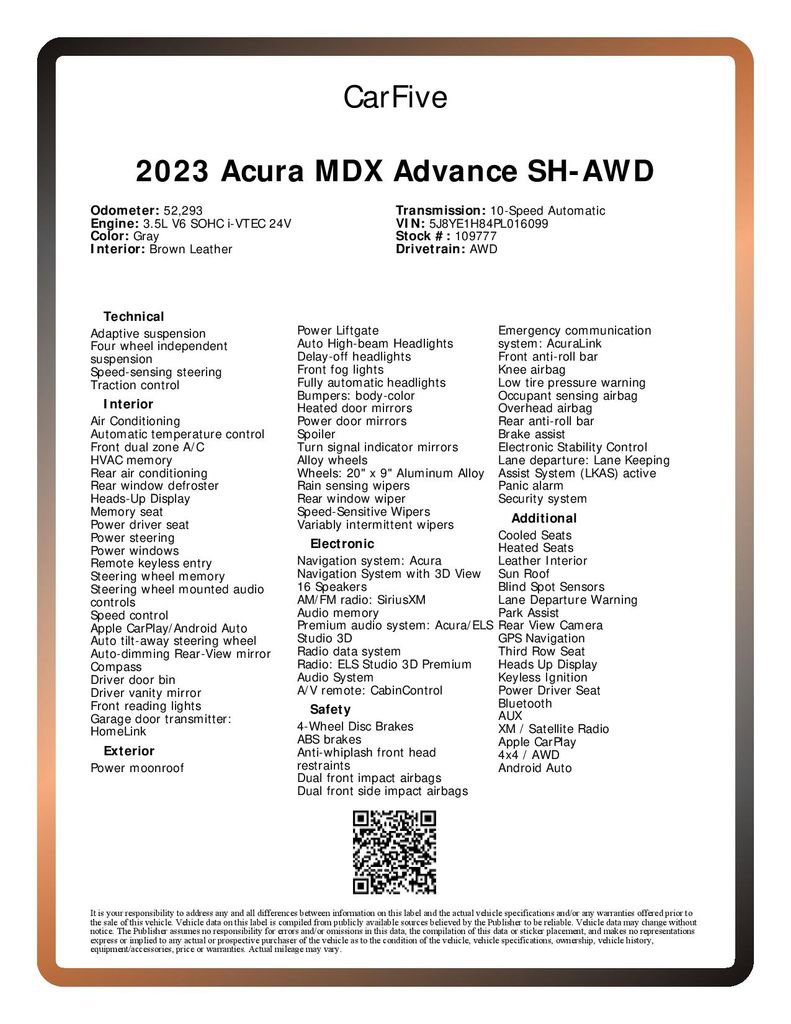 Used 2023 Acura MDX SH-AWD w/ Advance Package image 37