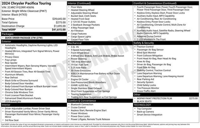 Used 2024 Chrysler Pacifica Touring FWD image 6
