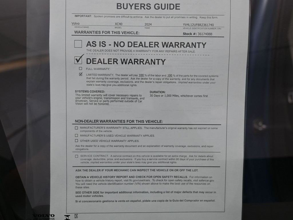 Used 2024 Volvo XC40 B5 Ultimate w/ Protection Package image 36