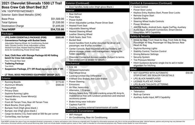 Used 2021 Chevrolet Silverado 1500 LT Trail Boss w/ LPO, Dark Essentials Package AWD/4WD image 6