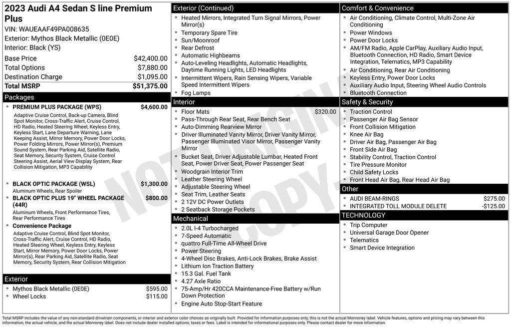 Certified 2023 Audi A4 2.0T Premium Plus w/ Premium Plus Package AWD/4WD image 18