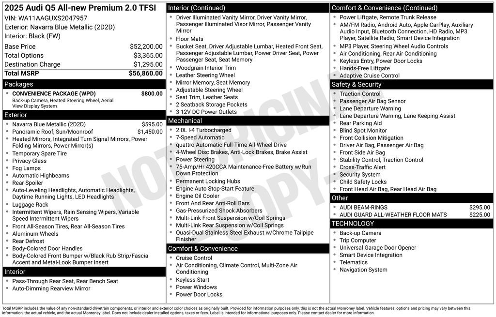 Certified 2025 Audi Q5 Premium w/ Convenience Package image 29
