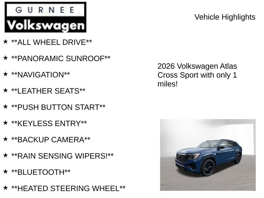New 2026 Volkswagen Atlas Cross Sport SEL R-Line image 8