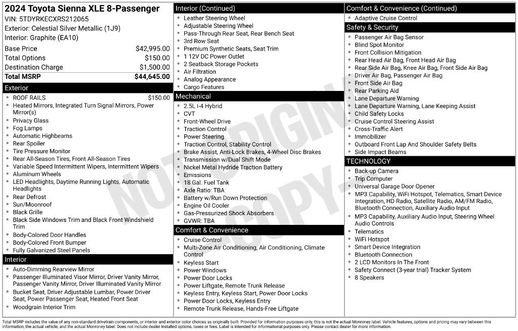 Used 2024 Toyota Sienna XLE FWD image 33