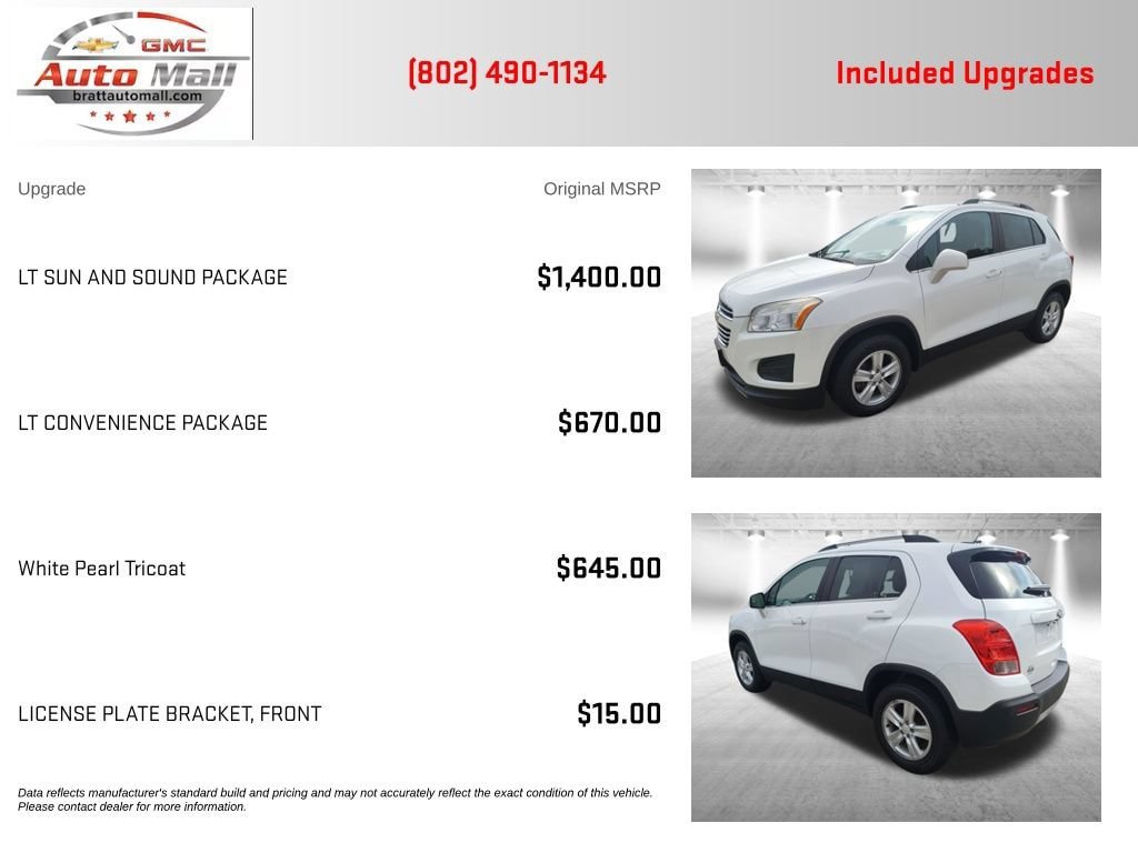 Used 2016 Chevrolet Trax LT w/ LT Sun and Sound Package AWD/4WD image 4