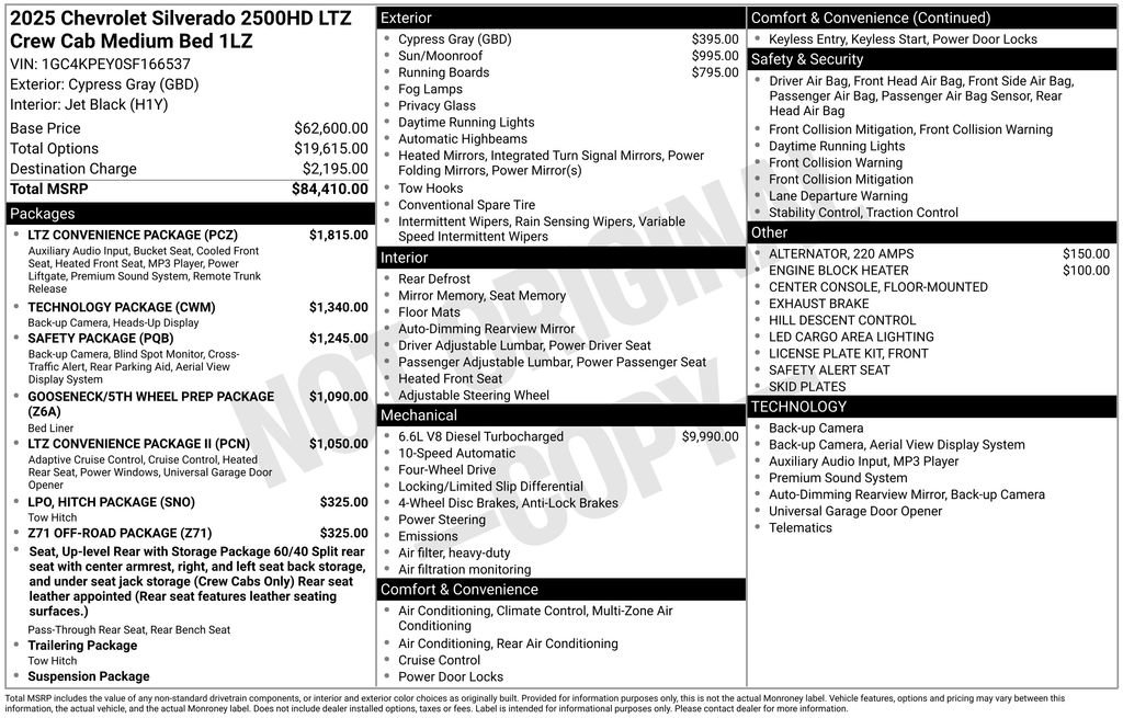 New 2025 Chevrolet Silverado 2500 LTZ w/ LTZ Convenience Package AWD/4WD image 25
