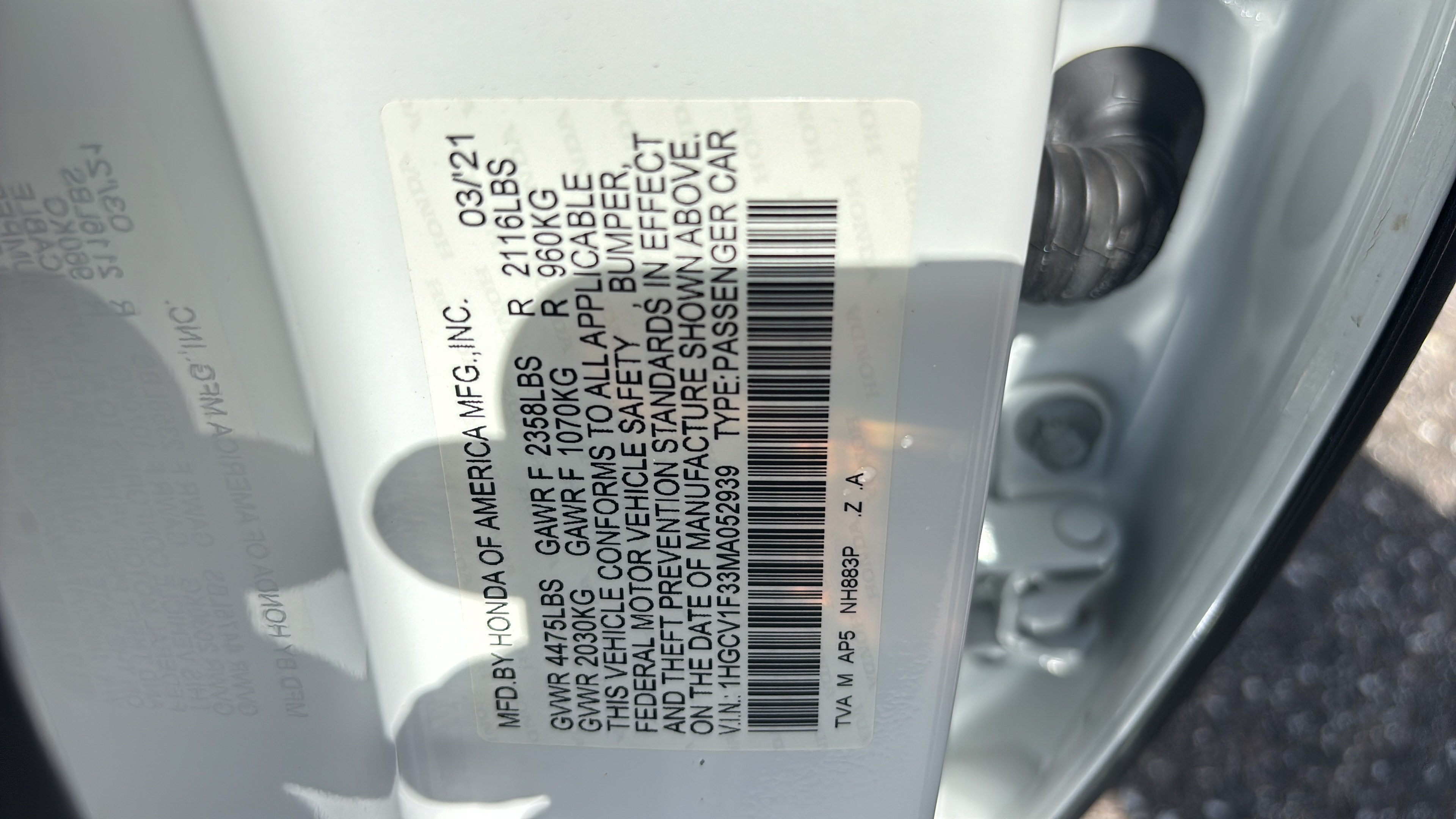 Certified 2021 Honda Accord Sport image 19