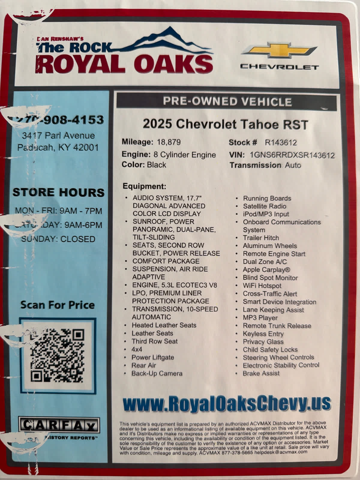 Used 2025 Chevrolet Tahoe RST w/ RST Capability Package AWD/4WD image 33