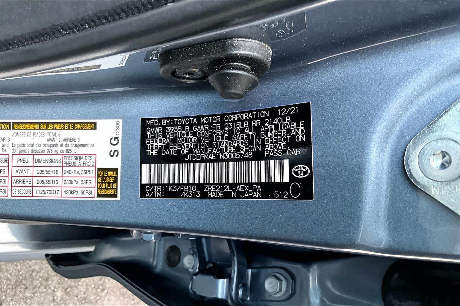 Certified 2022 Toyota Corolla LE w/ Carpet Mat Package (TMS) FWD image 34