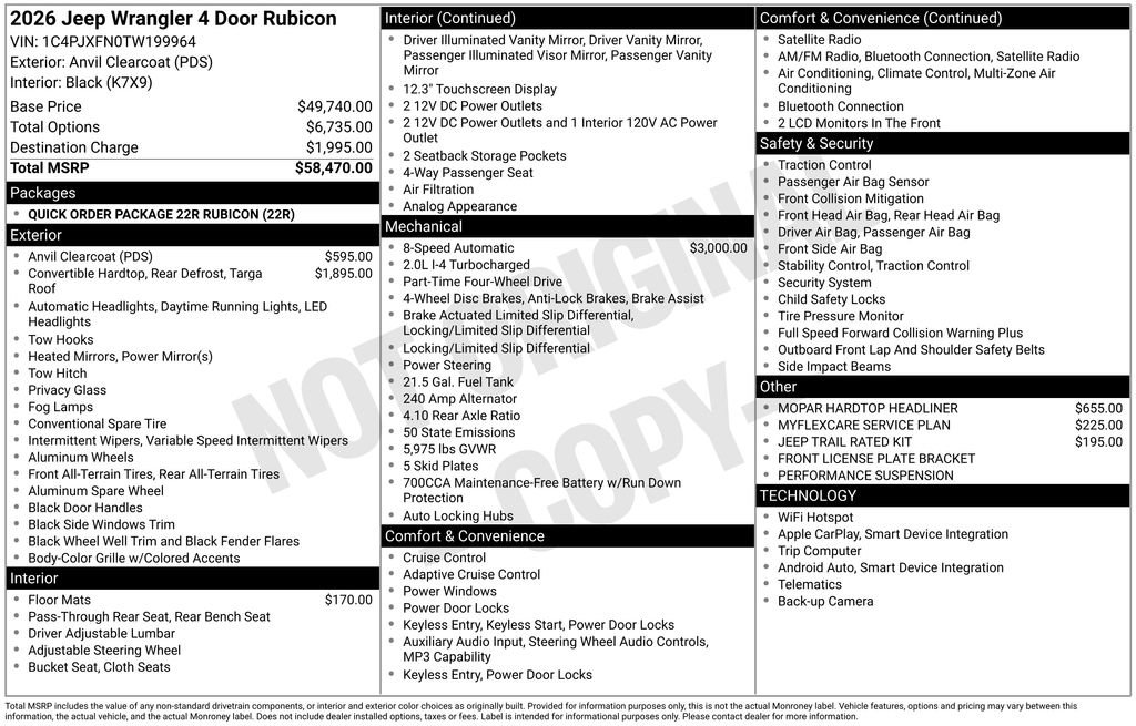 New 2026 Jeep Wrangler Unlimited Rubicon AWD/4WD image 38