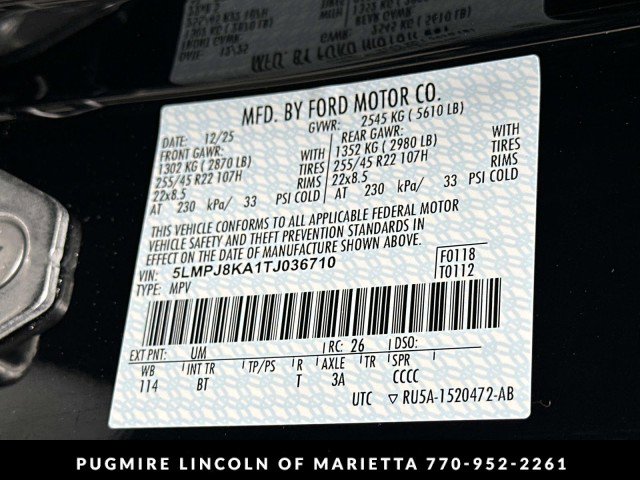 New 2026 Lincoln Nautilus Reserve w/ Jet Appearance Package image 39