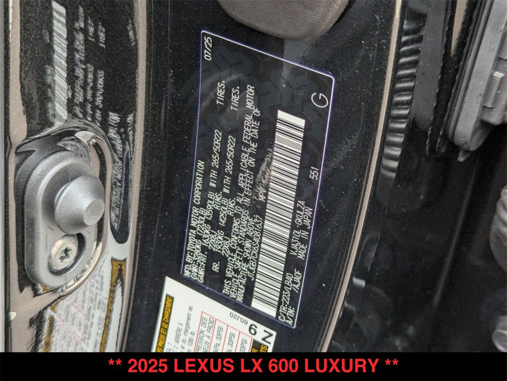 New 2025 Lexus LX 600 4WD w/ Appearance Package image 21