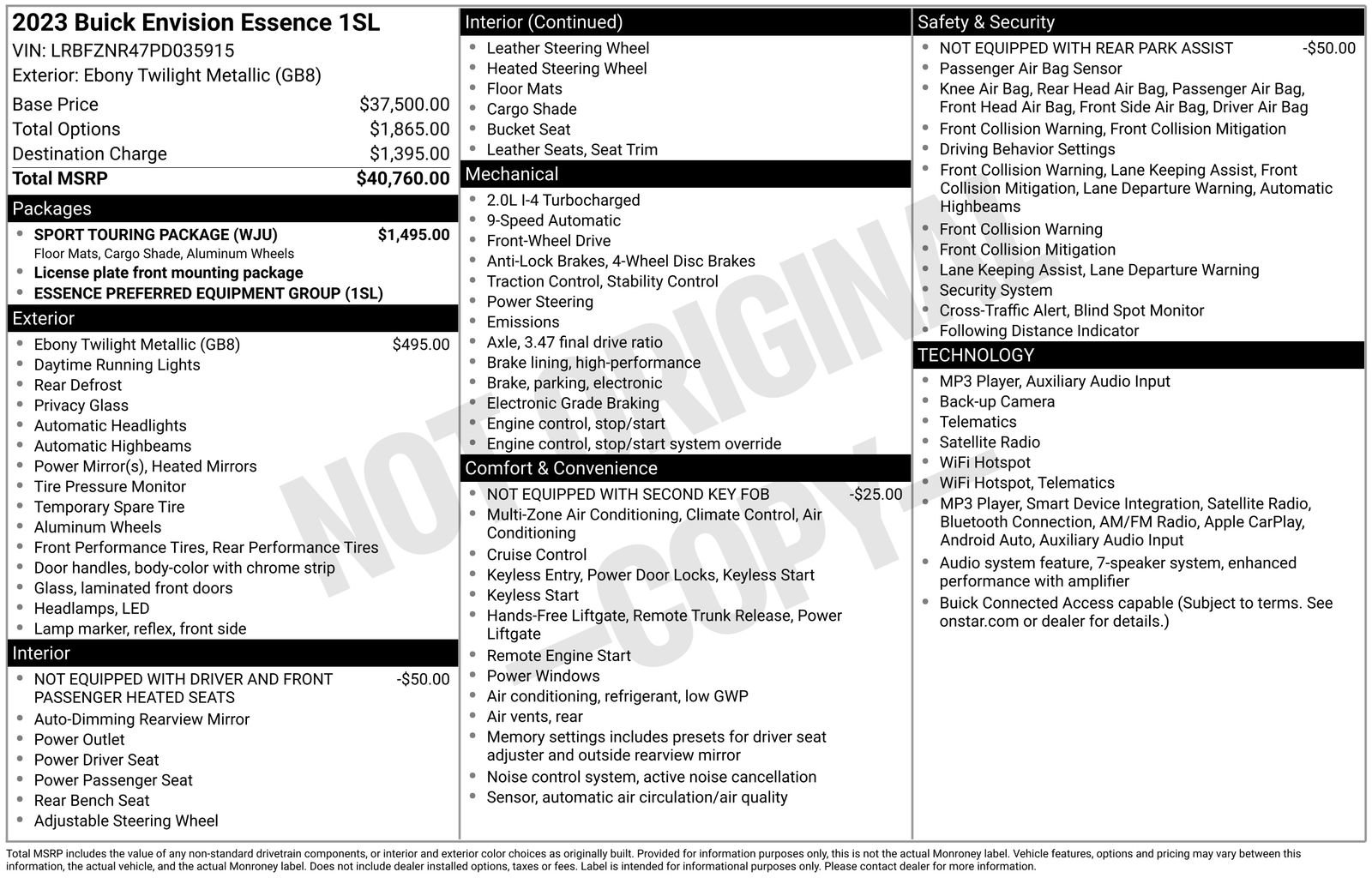 Used 2023 Buick Envision Essence w/ Sport Touring Package FWD image 35