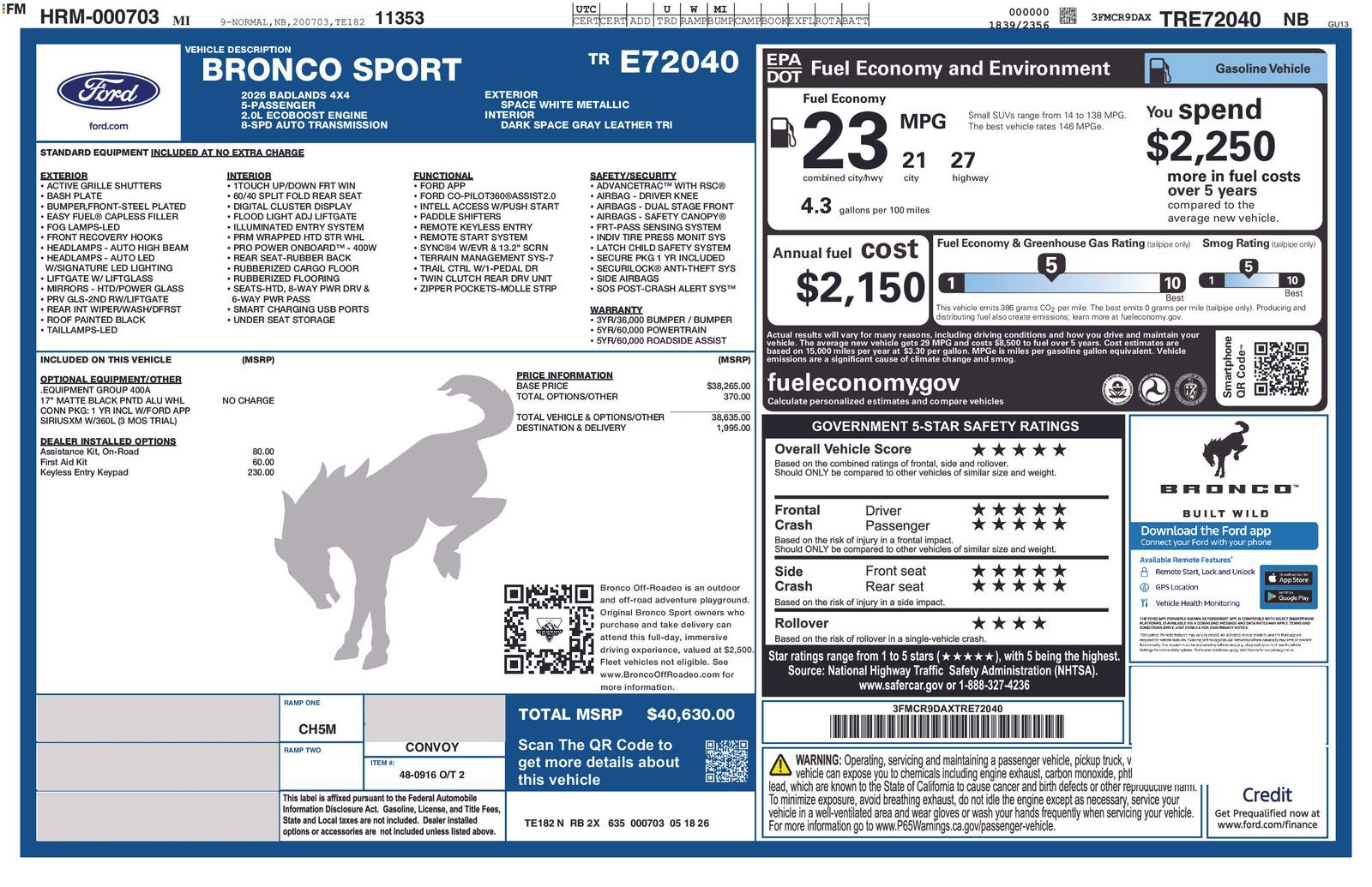New 2026 Ford Bronco Sport Badlands AWD/4WD image 5