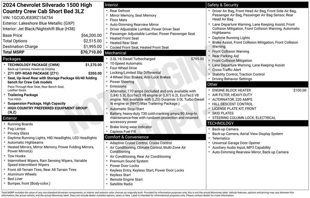 Used 2024 Chevrolet Silverado 1500 High Country w/ Technology Package image 4